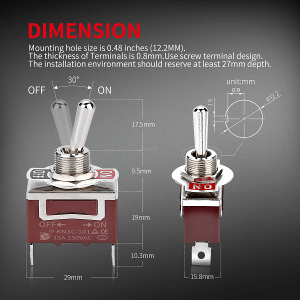 Pilot Toggle Switch with Safety Cover - Image 5